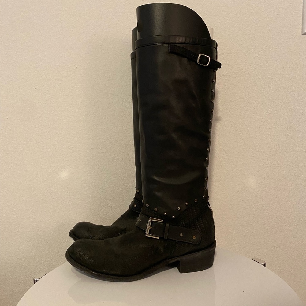 Studded Motorcycle Boots - Five Worlds by Cordani